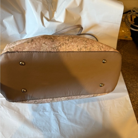 Nine West Floral Tote Beige Cream Hand Bag Large - Picture 6 of 10